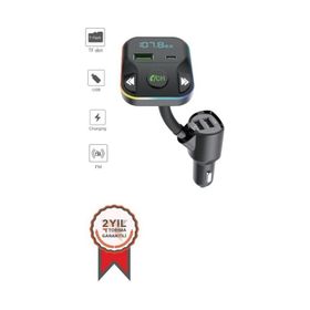 Torima G12 PD Şarj Özellikli Dijital Göstergeli Bluetooth FM Transmitter