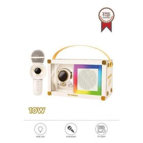 Torima KIDMIC-06 Beyaz RGB Astronot Figürlü Mikrofonlu Karaoke Bluetooth Hoparlör