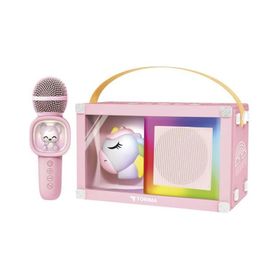 Torima Kidmic-07 Pembe RGB Unikorn Figürlü Mikrofonlu Karaoke Bluetooth Hoparlör