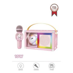 Torima Kidmic-07 Pembe RGB Unikorn Figürlü Mikrofonlu Karaoke Bluetooth Hoparlör