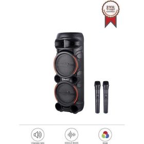 Torima KTS-2058 Siyah Çift Mikrofonlu RGB Ledli Taşınabilir Bluetooth Hoparlör