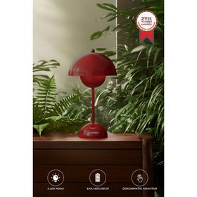 Torima LW-12 Kırmızı Şarjlı 3 Modlu Yuvarlak Masa Lambası Led Gece Lambası
