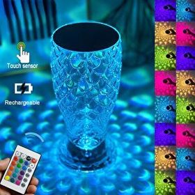 Torima LW-8 Dekoratif Şarjlı Kristal Vazo Elmas Masa Lambası Dokunmatik Romantik Akrilik Led Gece Lambası