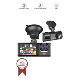 Torima TA-01 Siyah 1080P Araç İçi 3 Kameralı Lcd Ekranlı Gece Görüşlü G-sensör Geri Görüş Kameralı Yol Kayıt Araç Kamerası