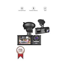 Torima TA-01 Siyah 1080P Araç İçi 3 Kameralı Lcd Ekranlı Gece Görüşlü G-sensör Geri Görüş Kameralı Yol Kayıt Araç Kamerası