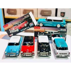 Torima WS-1955 Klasik Araba USB TF FM Radyo Mavi Bluetooth Hoparlör
