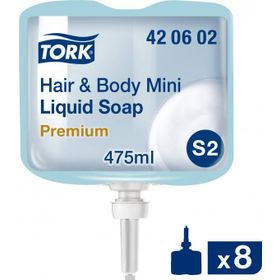 Tork 420602 Premium 8x475 ml Saç ve Vücut Sıvı Sabun
