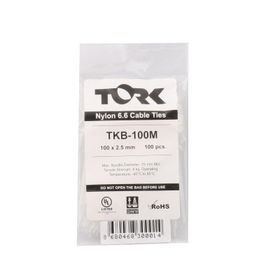 Tork TKB-100M 100 Adet 2.5x100 mm Beyaz Kablo Bağı
