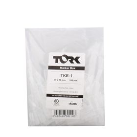Tork TKE-1 100 Adet 33x12 mm Kablo Bağı Etiket Taşıyıcı