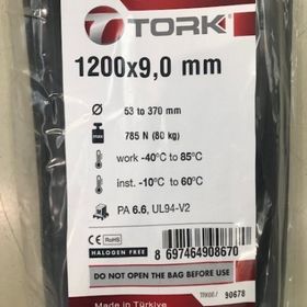 Tork TRK-1200-90B Siyah 100'lü Kablo Bağı