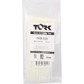 Tork TRK-450-7,5 mm Beyaz 100'lü Kablo Bağı
