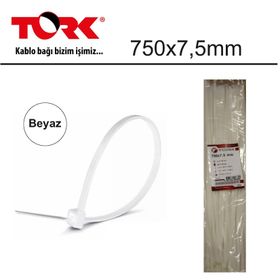 Tork TRK-750-7,5 mm Beyaz 100'lü Kablo Bağı