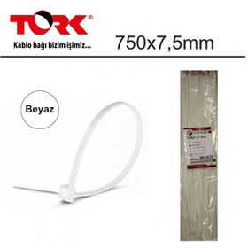 Tork TRK-750-7,5 mm Beyaz 100'lü Kablo Bağı