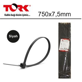 Tork TRK-750-7,5 mm Siyah 100'lü Kablo Bağı