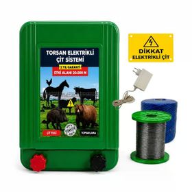 Torsan Eko 2000 Adaptörlü 220V Domuz Ayı Kovucu 2000 mt Elektrikli Çit Sistemi
