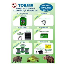 Torsan Pro 1500 Domuz Ayı Kovucu 1500 mt Güneş Panelli Elektrikli Çit Sistemi