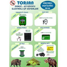 Torsan Pro 500 Domuz Ayı Kovucu 500 mt Güneş Panelli Elektrikli Çit Sistemi