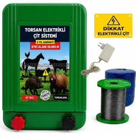 Torsan Pro Plus 1500 Adaptörlü 220V Domuz Ayı Kovucu 1500 mt Elektrikli Çit Sistemi
