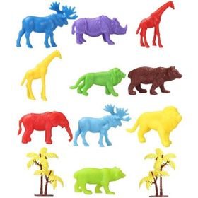 ToruToys 669 Toy Play 12 Parça 4-6 cm Renkli Mini Vahşi Hayvanlar Figür Seti