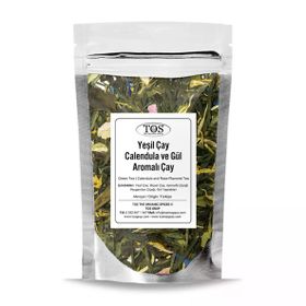 TOS The Organic Spices 250 gr Yeşil Çay | Calendula ve Gül Aromalı Çay
