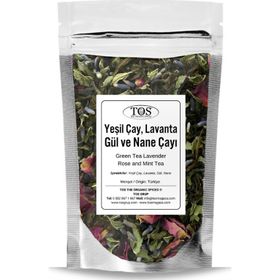 TOS The Organic Spices 250 gr Yeşil Çay Lavanta Gül ve Nane Çayı