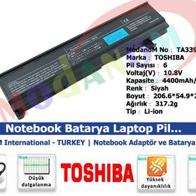 Toshiba PA3399U-2BAS PA3399U-1BRS Uyumlu Notebook Batarya