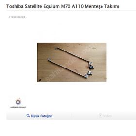 Toshiba Satellite Equium M70 A110 Uyumlu Laptop Menteşe Takım