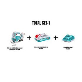 Total Li-on Akülü Kömürsüz Dekupaj Testere TJSLI1008 + Lı-Ion Batarya 20V 2 Ah TFBLI2001 + Akü Şarj Cihazı TFCLI2001E Total Set-1