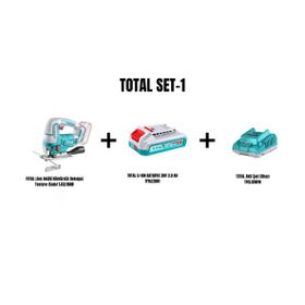Total Li-on Akülü Kömürsüz Dekupaj Testere TJSLI1008 + Lı-Ion Batarya 20V 2 Ah TFBLI2001 + Akü Şarj Cihazı TFCLI2001E Total Set-1