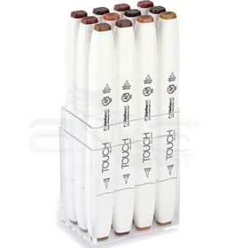 Touch 12'li Set Ahşap Renkler Twin Brush Marker Kalem