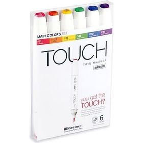 Touch 6'lı Set Ana Renkler Twin Brush Marker Kalem