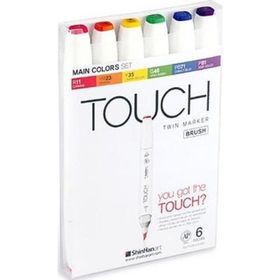 Touch 6'lı Set Ana Renkler Twin Brush Marker Kalem
