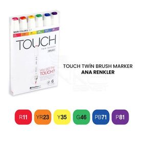 Touch 6'lı Set Ana Renkler Twin Brush Marker Kalem