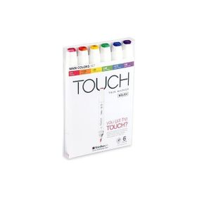 Touch 6'lı Set Ana Renkler Twin Brush Marker Kalem