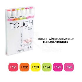 Touch 6'lı Set Florasan Renkler Twin Brush Marker Kalem