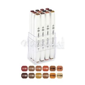 Touch Twın Brush Marker Set 12 Renk Ahşap Tonlar