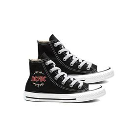 Touz Moda AC/DC Baskılı Siyah Kanvas Ayakkabı