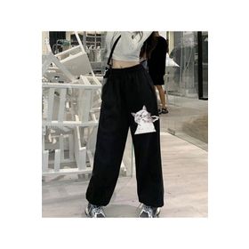 Touz Moda Cat Skeleton Hand Baskılı Oversize Siyah Unisex Eşofman Altı