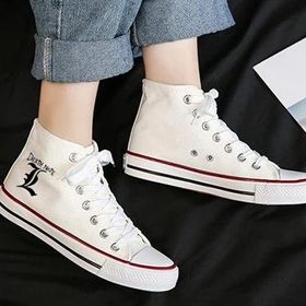 Touz Moda Death Note Baskılı Beyaz Kanvas Ayakkabı