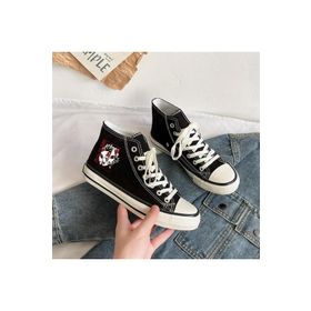 Touz Moda Demon Slayer Baskılı Siyah Unisex Kanvas Ayakkabı