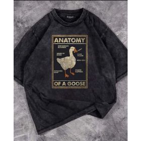 Touz Moda Duck Anatomy Eskitme Antrasit Unisex T-Shirt