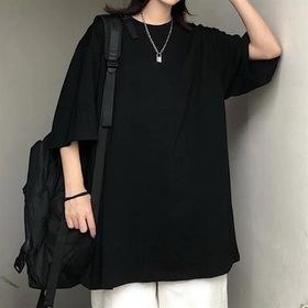 Touz Moda Düz Siyah Unisex Oversize T-shirt