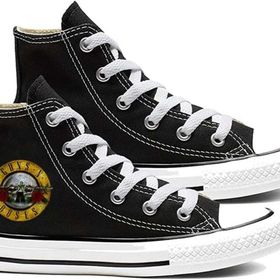 Touz Moda Guns N' Roses Baskılı Siyah Kanvas Ayakkabı