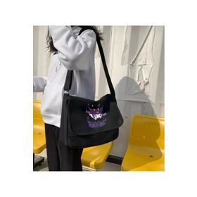 Touz Moda Harajuku Anime Kuromi Siyah Unisex Postacı Çantası