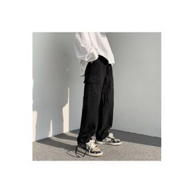 Touz Moda Harajuku Cargo Pocket Siyah Unisex Pantolon