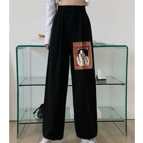 Touz Moda I Do What I Want Baskılı Oversize Siyah Unisex Eşofman Altı
