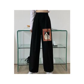 Touz Moda I Do What I Want Baskılı Oversize Siyah Unisex Eşofman Altı