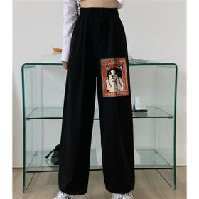 Touz Moda I Do What I Want Baskılı Oversize Siyah Unisex Eşofman Altı