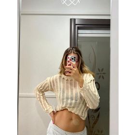 Touz Moda Kemer Boy's Oversize Krem Triko Örgü Kazak
