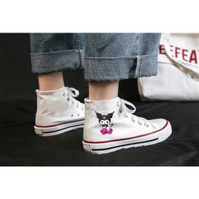 Touz Moda Kuromi Baskılı Beyaz Kanvas Ayakkabı